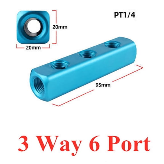 SENRISE Pneumatic Air Splitter Air Coupler Fast Connector Manifold Block 5 Port-9 Port Blue