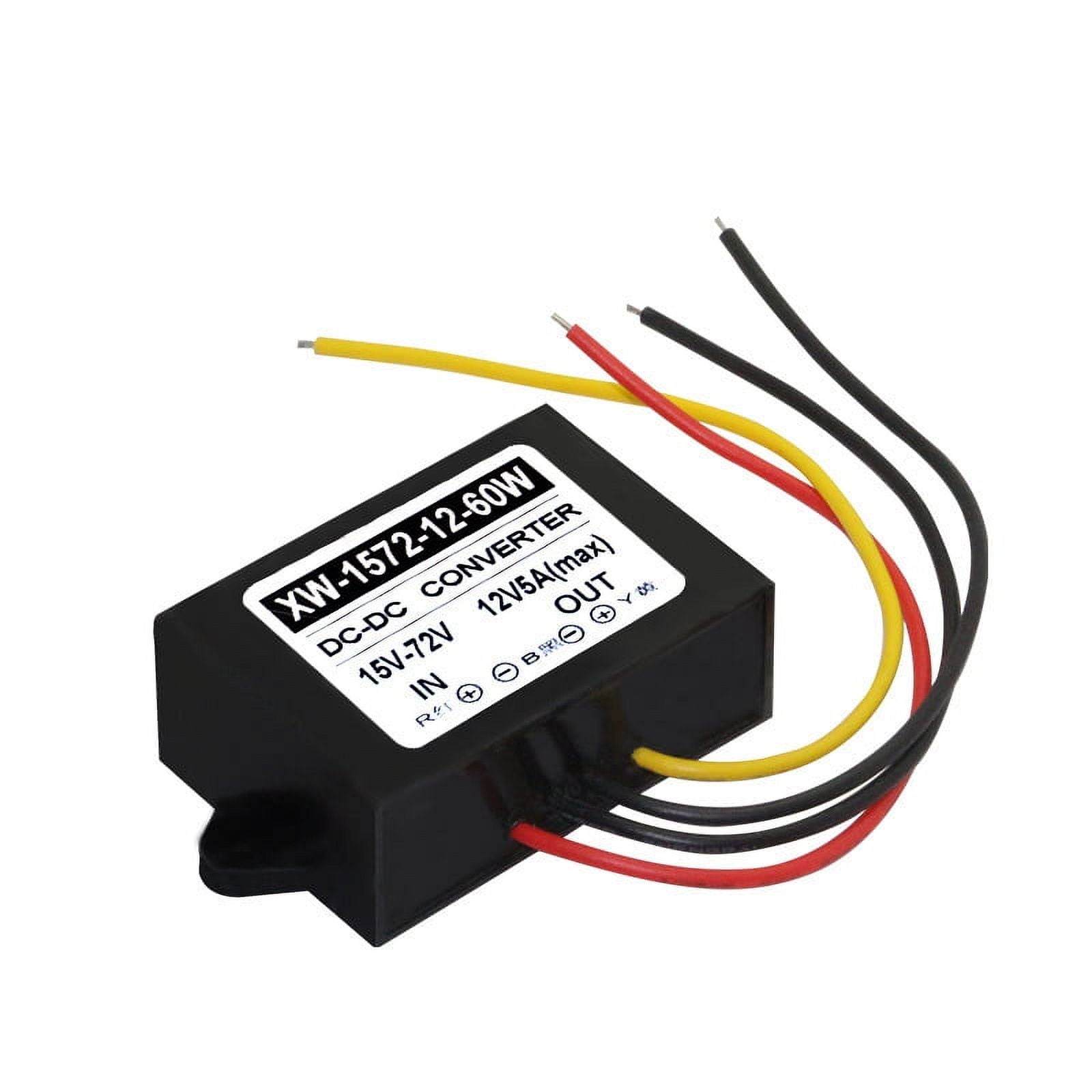 SENRISE Power Converter 15V to 72V to 12V 5A for Car Auto Vehicle Motor Regulated Waterproof IP67