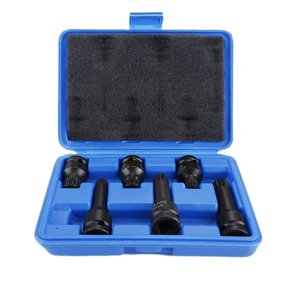 SENRISE Professional 6 Pcs Spline Bit Socket Set Wrench Socket M14 M16 M18 Black Universial