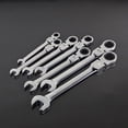 thumbnail image 1 of SENRISE Ratchet Combination Spanners Flexible Head Open and Bi-Hexagonal Box Ends 11 Size Choice, 1 of 8