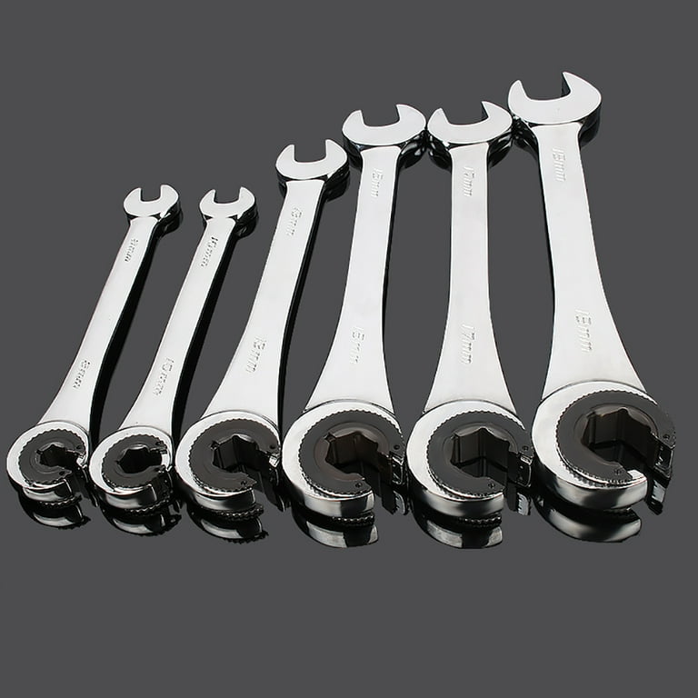 SENRISE Ratchet Open End Flare Nut Wrench Spanner Small Head