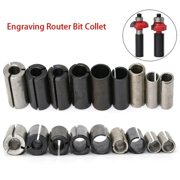 SENRISE Router Bit Adaptor Industrial Quality Router Bits Milling Tool Carbon Steel Black Silver