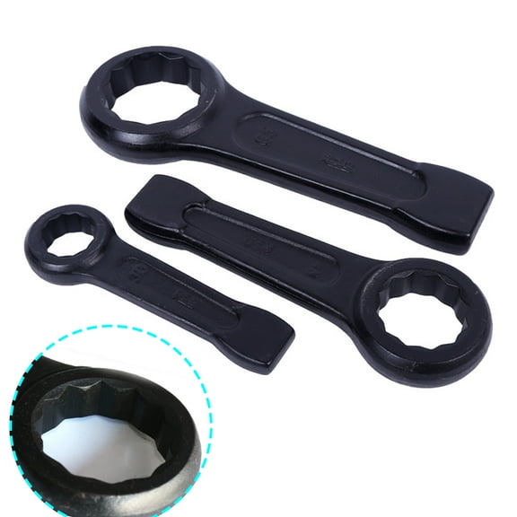 SENRISE Single Head Wrench Slogging Ring Spanner Repair Tool 45# Metric Black 24MM-55MM