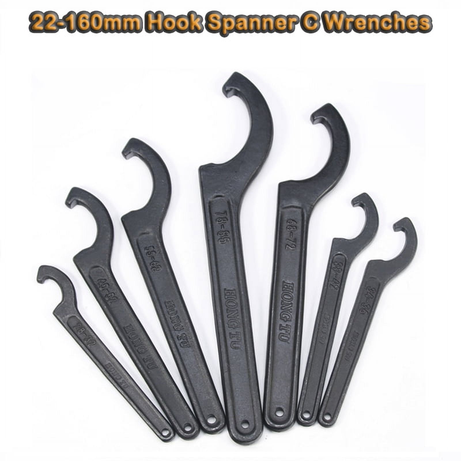 SENRISE Special Spanner Wrench for Water Meter with Hook Repair Tool Square  Black 22MM-160MM 