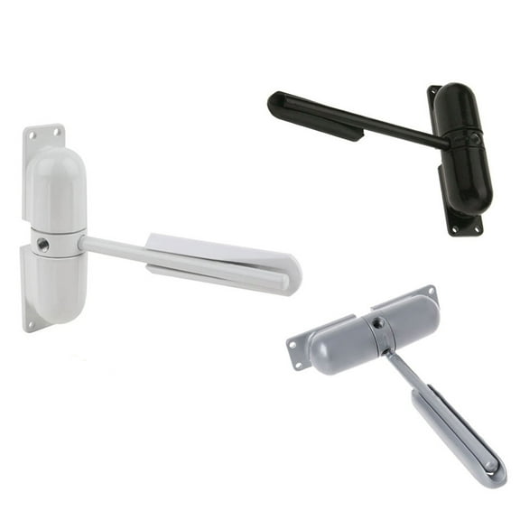 SENRISE Surface Mounted Door Closer Metal Shell Automatic Closing and Latching Black