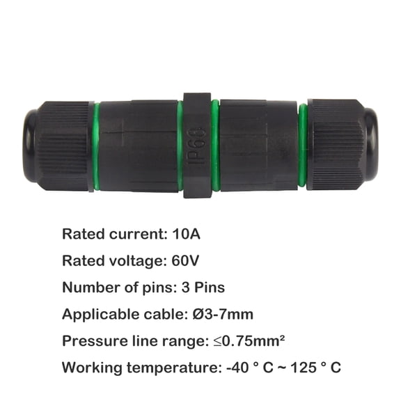 SENRISE Waterproof IP68 G712 Three-Head Junction Box Terminal Outdoor Electrical Junction Box Black
