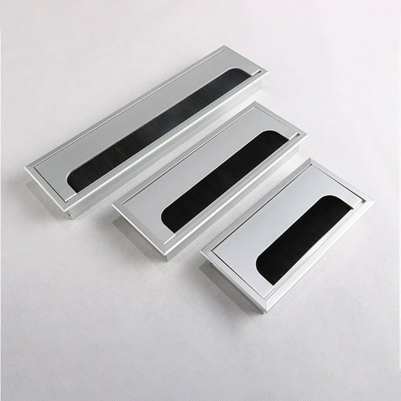 SENRISE Wire Cable Hole Cover Flip Open Aluminium Alloy for Office Table Computer Desk 80×280mm