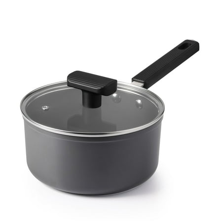 SENSARTE Ceramic Nonstick Saucepan with Lid, 2Qt Saucepan Pot with cover, Oven Safe, Anti-Scald Handle, Induction Compatible, Easy to Clean