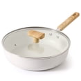 thumbnail image 1 of SENSARTE 5QT Saute Pan with Lid, 12 Inch White Nonstick Deep Frying Pan with Anti-Scald Handle, Dishwasher & Oven Safe, Induction Compatible, 1 of 10