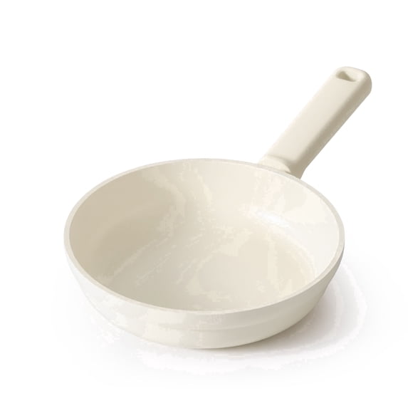 SENSARTE 8 Inch Ceramic Frying Pan Skillet, White Nonstick Omelet Pan, Healthy Chef's Pan, Kitchen Egg Pan with Anti-Scald Handle, Dishwasher Safe, Induction Compatible