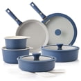 thumbnail image 1 of SENSARTE Nonstick Ceramic Pots and Pans Set with Detachable Handle, 18Pcs Induction Kitchen Cookware Sets Stackable, Dishwasher/Oven Safe, Healthy Cooking Set for RV & Camping, Navy Blue, 1 of 11
