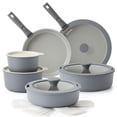 thumbnail image 1 of SENSARTE 18-Piece Ceramic Cookware Set with Detachable Handle, Gray Nonstick Pots and Pans Set, Induction Compatible, Dishwasher/Oven Safe, Healthy Cooking Set for RV & Camping, 1 of 11
