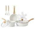 thumbnail image 1 of SENSARTE Ceramic Nonstick Pots and Pans Set, 10Pcs Healthy Non Stick Cookware Set with Pots Protectors, Induction Kitchen Cookware Sets White, 1 of 11