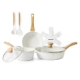thumbnail image 1 of SENSARTE Ceramic Nonstick Pots and Pans Set, 10Pcs Healthy Non Stick Cookware Set with Pots Protectors, Induction Kitchen Cookware Sets, Dishwasher Safe White, 1 of 11