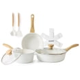 thumbnail image 1 of SENSARTE Ceramic Nonstick Pots and Pans Set, 10Pcs Healthy Non Stick Cookware Set with Pots Protectors, Induction Kitchen Cookware Sets, Dishwasher Safe White, 1 of 11