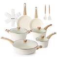 thumbnail image 1 of SENSARTE 19-Piece Ceramic Pots and Pans Set, White Nonstick Cookware Set, Healthy Kitchen Cooking Sets with Stay-Cool Handles, Induction Compatible, Stackable, 1 of 9