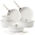 thumbnail image 1 of SENSARTE 17-Piece Nonstick Cookware Set with Detachable Handle, White Healthy Pots and Pans Set,Induction Compatible, Dishwasher/Oven Safe, Healthy Cooking Set for RV & Camping, 1 of 12