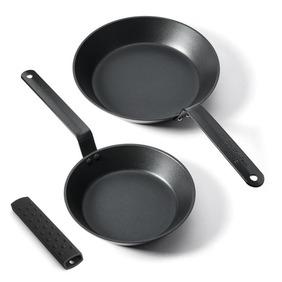 SENSARTE Nonstick Frying Pan Set, 8 inch and 10 inch, Oven Safe Skillets, Induction Compatible, Dishwasher Safe Chef Pan Black