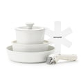 thumbnail image 1 of SENSARTE 8-Piece Nonstick Pots and Pans Set with Detachable Handle, White Healthy Cookware Sets, Induction Compatible, Dishwasher/Oven Safe, Healthy Cooking Set for RV & Camping, 1 of 12