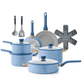 thumbnail image 1 of SENSARTE Nonstick Pots and Pans Set, 18Pcs Non Stick Cookware Sets, Induction Kitchen Cookware Sets Blue, 1 of 9