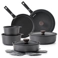 thumbnail image 1 of SENSARTE 18-Piece Cookware Set with Detachable Handle, Black Nonstick Pots and Pans Set, Induction Compatible, Dishwasher/Oven Safe, Healthy Cooking Set for RV & Camping, 1 of 11