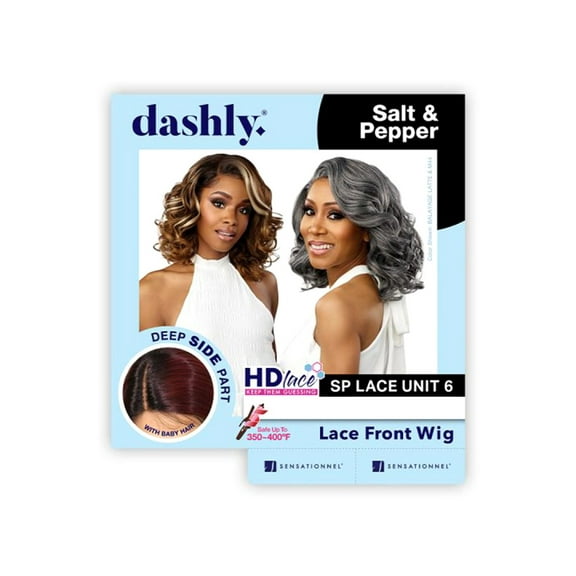 Sensationnel Unit 6 Dashly HD Lace Front Wig Salt & Pepper 13" Lace Wigs / Color: M44 / SALT PEPPER