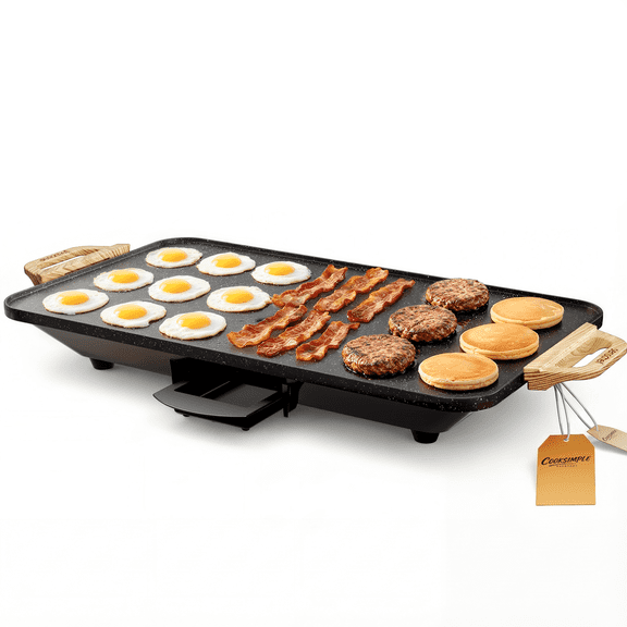 SENSCHEF CookSimple Everyday 20 Inch Electric Griddle - 1700W Nonstick ILAG Granite Surface, Fast Even Heating, Easy to Clean