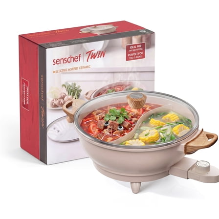 110V/220V Electric Split Cooking Pot Foldable Multifunctional Pot