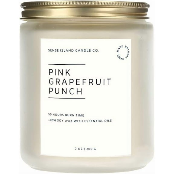 SENSE ISLAND Grapefuit Punch Scented Candle for Home Highly Scented Refreshing Grapefruit Candles Natural Soy Candle Gift