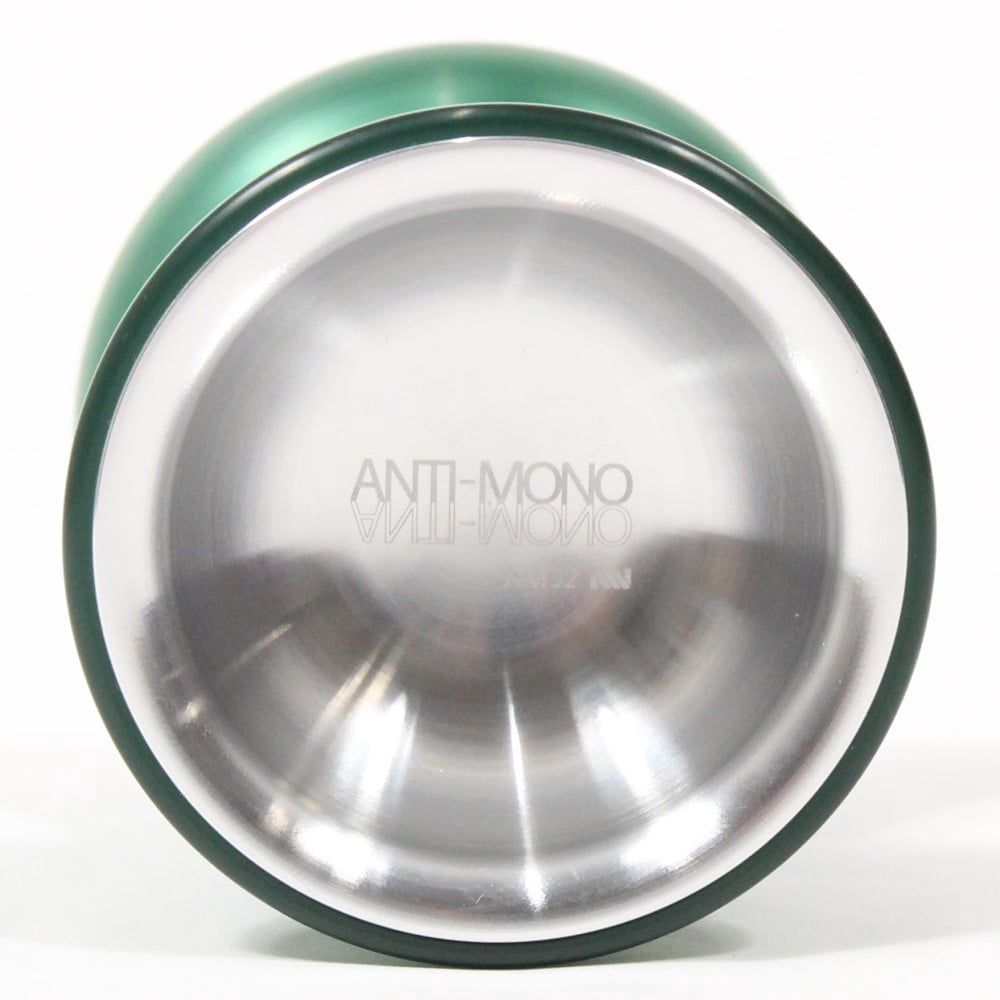 SENSE YOYO Anti-Mono 02 Yo-Yo - Aluminum with PC - Multi-Material YoYo (Grass Green PC + Glossy Silver)