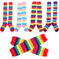 thumbnail image 1 of SENSETH 1 Set Rainbow Thigh High Socks Decorative Arm Warmers Women Over Knee Socks for Cosplay, 1 of 9
