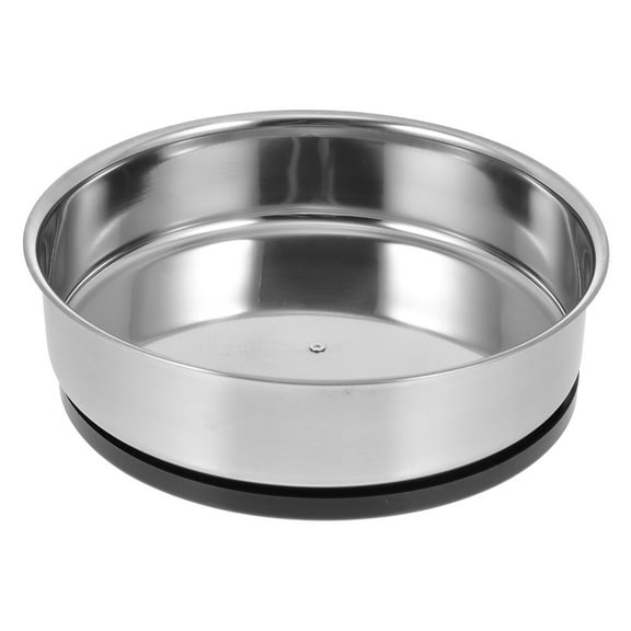 SENSETH 1Pc Creative Rotating Round Tray Practical Home Stainless Steel Storage Plate