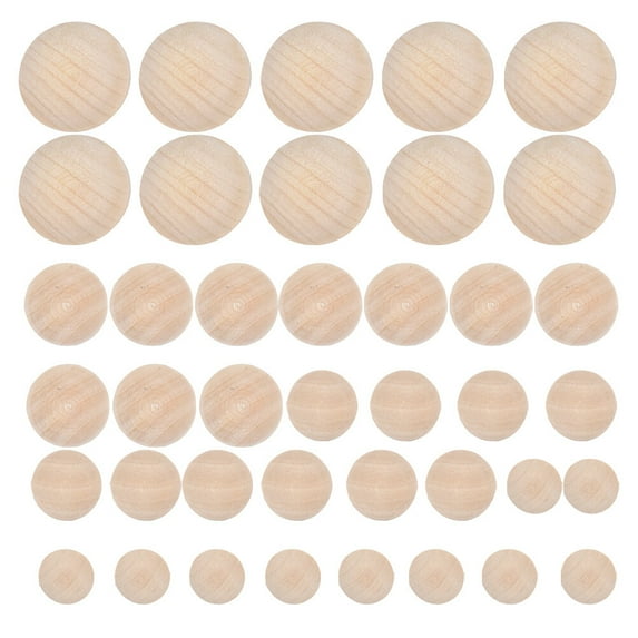 SENSETH 40pcs Unpainted Wooden Balls for DIY Crafts - Multiple Sizes