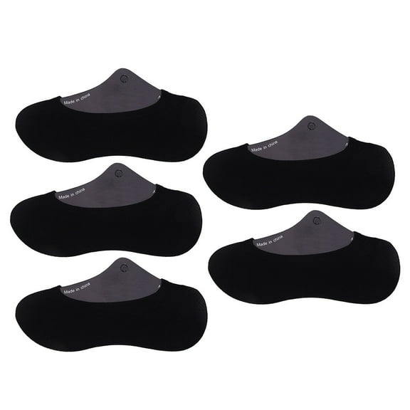 SENSETH 5 Pairs Men Cotton Low Cut No Show Socks Breathable Anti-slip Invisible Socks (Black)