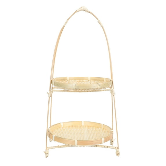 SENSETH Bamboo 2-Tier Fruit Basket & Snack Container