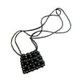 thumbnail image 1 of SENSETH Handmade Black Beaded Bag Mini Cross Body Handbag Shoulder Bag with Dual Strapes for Women, 1 of 5