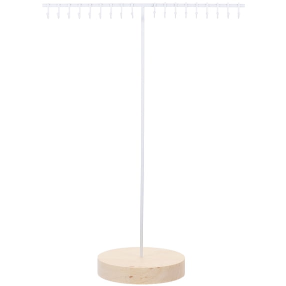 SENSETH Necklace Display Stand Wooden Base Jewelry Display Rack Necklace Bracelet Organizer