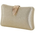 thumbnail image 1 of FUEENIRVA Evening Bag Golden Pu Metal Polyester 1Pack 7.7X5.9In, 1 of 6