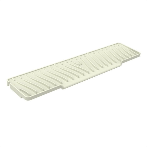 SENSHENGXIN 17.7Inch Silicone Sink Mat Kitchen Sink Slope Splash Guard Countertop Protector Slope Efficient Drainage Kitchen Tools Beige
