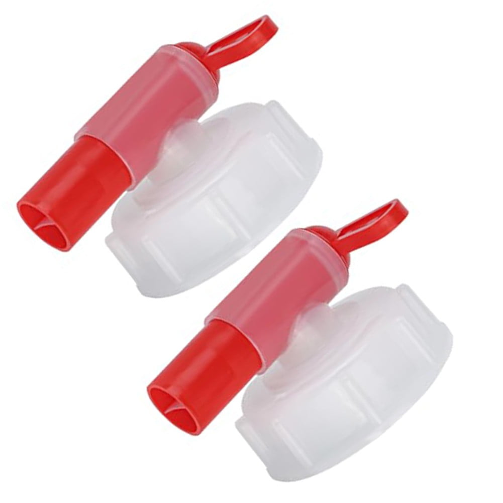 2-Pack DN61 Outlet Taps For 15-60L Tanks – Leak-Proof Plastic Metering Faucet With Screw Lid, White & Red