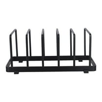 SENSHENGXIN Brand New Home Indoor Pot Lid Rack Holder Organizer Organiser Pan Rack Pantry Stainless Steel Bakeware Cabinet Black
