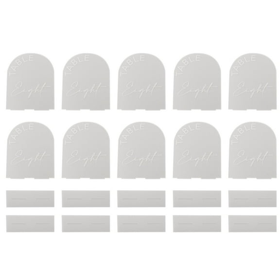 SENSHENGXIN Premium Acrylic Table Numbers with Stands 10 Sets of Mirrored Arch Signs Transparent L