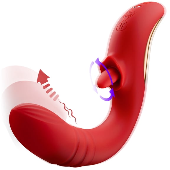 SENSIVO Thrusting Vibrator Sex Toys, Dildo Vibrators Female Sex Toy with 9 Thrusting & 10 Licking Patterns,G Spot Vibrator Women Adult Toys for Women,Couples Toys