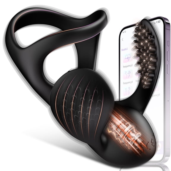 SENSIVO Vibrating Penis Ring Mens Sex Toys,Silicone Penis Ring Vibrator Sex Toys for Mens,Stimulator,9 Vibration Modes Adult Toys for Men Women, APP Control Male Sex Toy