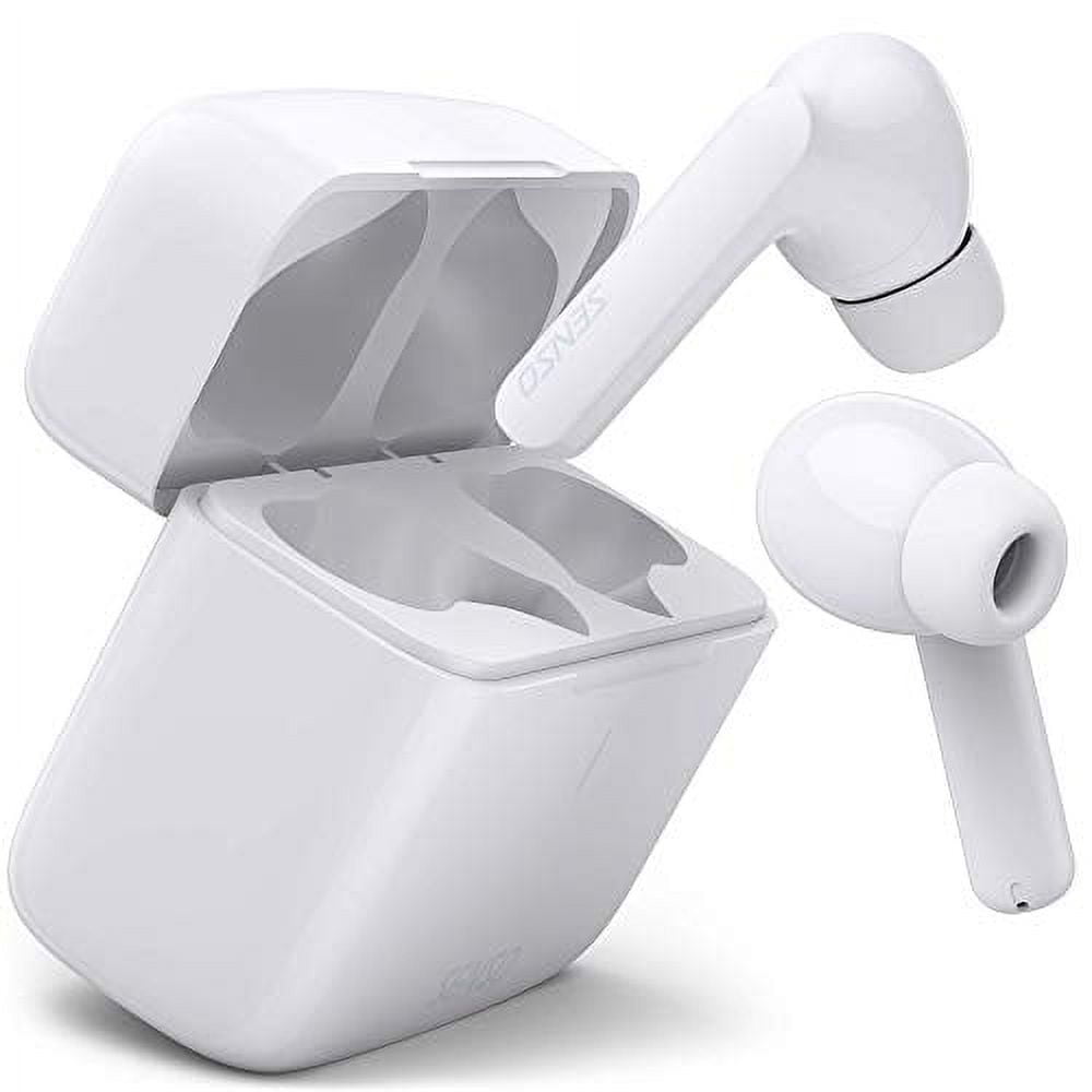 SENSO PODS Plus Wireless Earbuds Sports Bluetooth Earphones Ear Buds Head Phones w Touch Control USB C Charging Headphones with Mic and Volume Control White Walmart