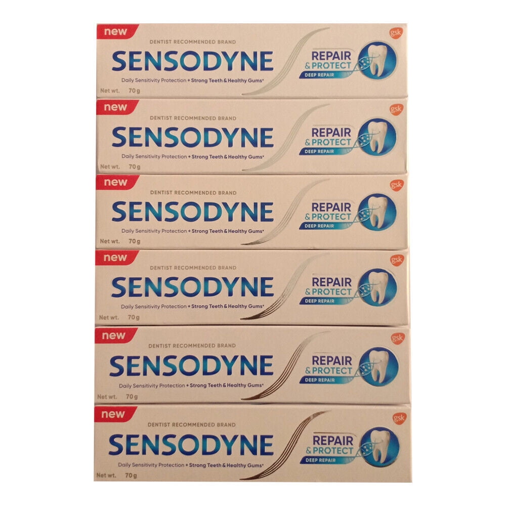 Sensodyne Repair & Protect Deep Repair Toothpaste with Novamin, 70g (Pack of 6)