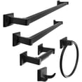 thumbnail image 1 of SENTO Cellar Classic Bathroom Accessories Set, Heavy Duty Metal Bath Hardware Set Wall Mounted, Includes Robe Hook, Standard Toilet Paper Holder, Towel Ring,18' & 24” Towel Bar (５-Piece), 1 of 9