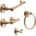 thumbnail image 1 of SENTO ROBIKI Modern Bathroom Accessories Set, Heavy Duty Metal Bath Hardware Set Wall Mounted, Includes Robe Hook, Standard Toilet Paper Holder, Towel Ring, 24” Towel Bar (4-Piece, Satin Brass), 1 of 8