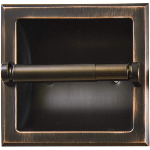 SENTO Recessed Matte Black Toilet Paper Holder, Wall Mounted Heavy Duty Metal Toilet Paper Roll Holder with Rear Mounting Bracket, in Wall, Easy Installation, Matte Black