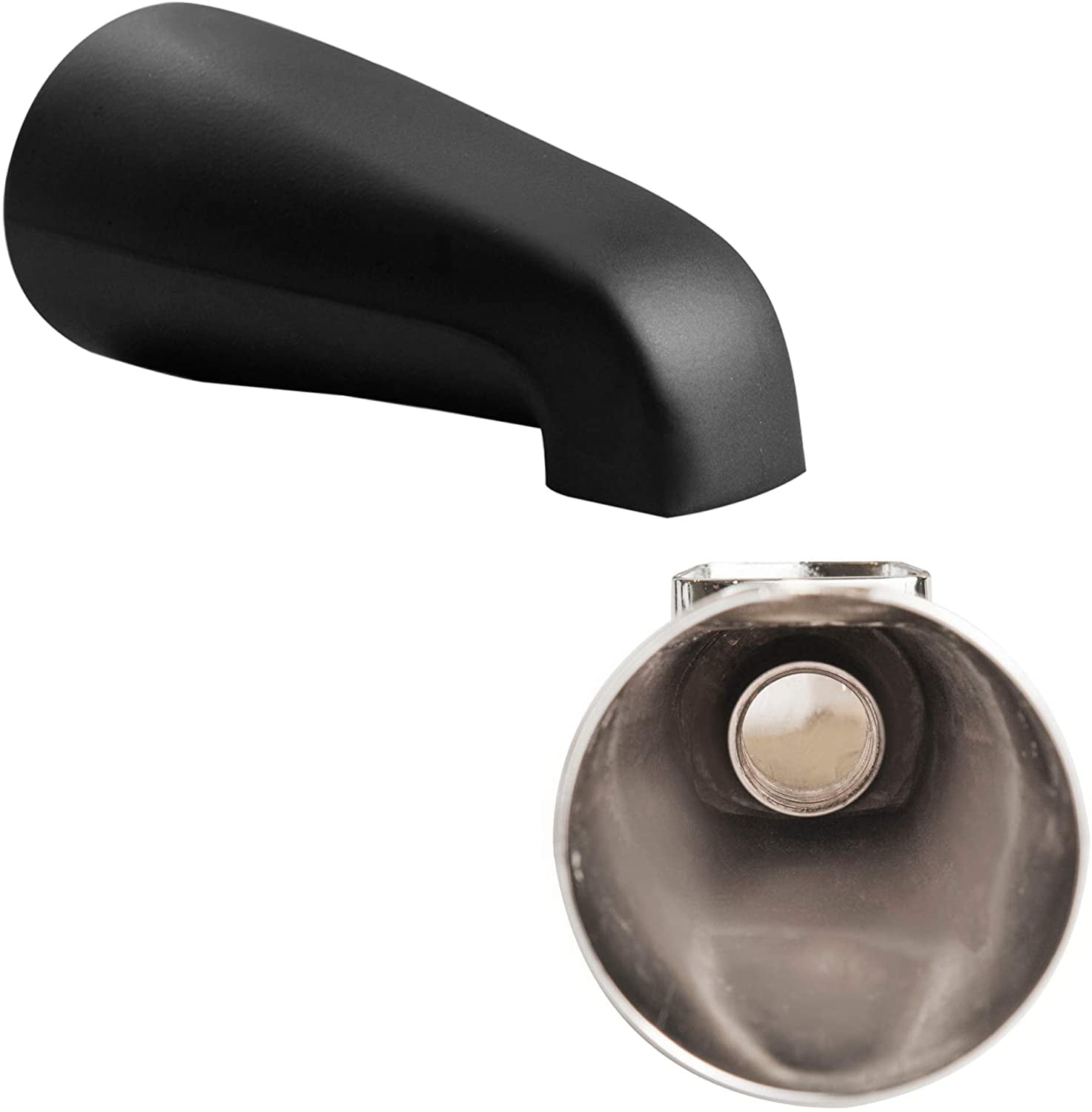 SENTO Universal Heavy Durable Metal Bathroom Tub Spout without Diverter, Heavy Duty Metal Bathtub Faucet without Shower Diverter - 4 Inches 1/2" IPS Inside Thread (Matte Black)